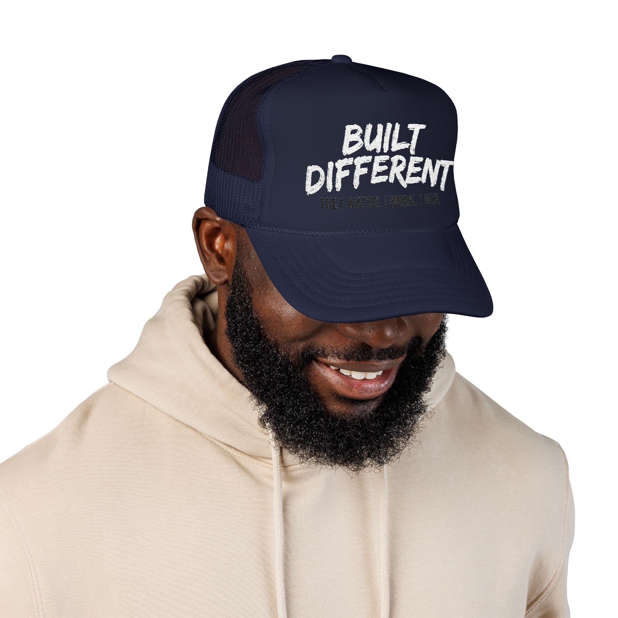 Trucker Hat — "Built Different" Foam Mesh Cap