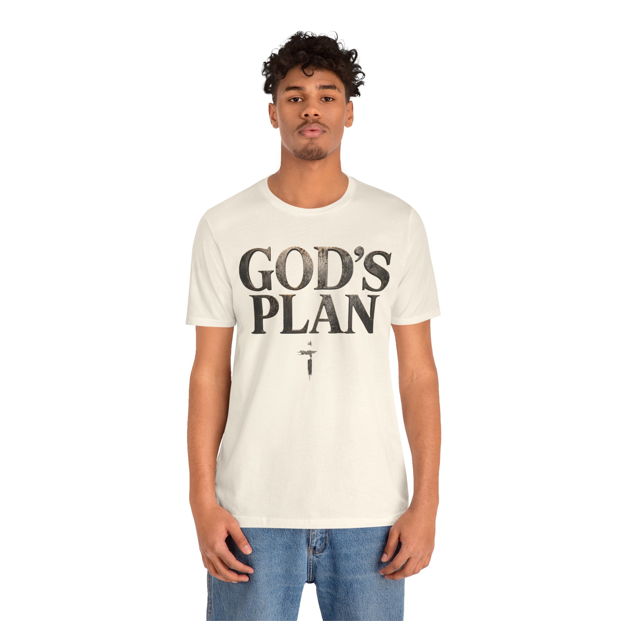 Faith Tee — "God's Plan" Front / "Faith Over Fear" Back Christian Inspirational T-Shirt