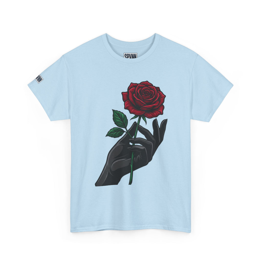 Rose & Hand Graphic Tee — Dark Aesthetic Floral T-Shirt