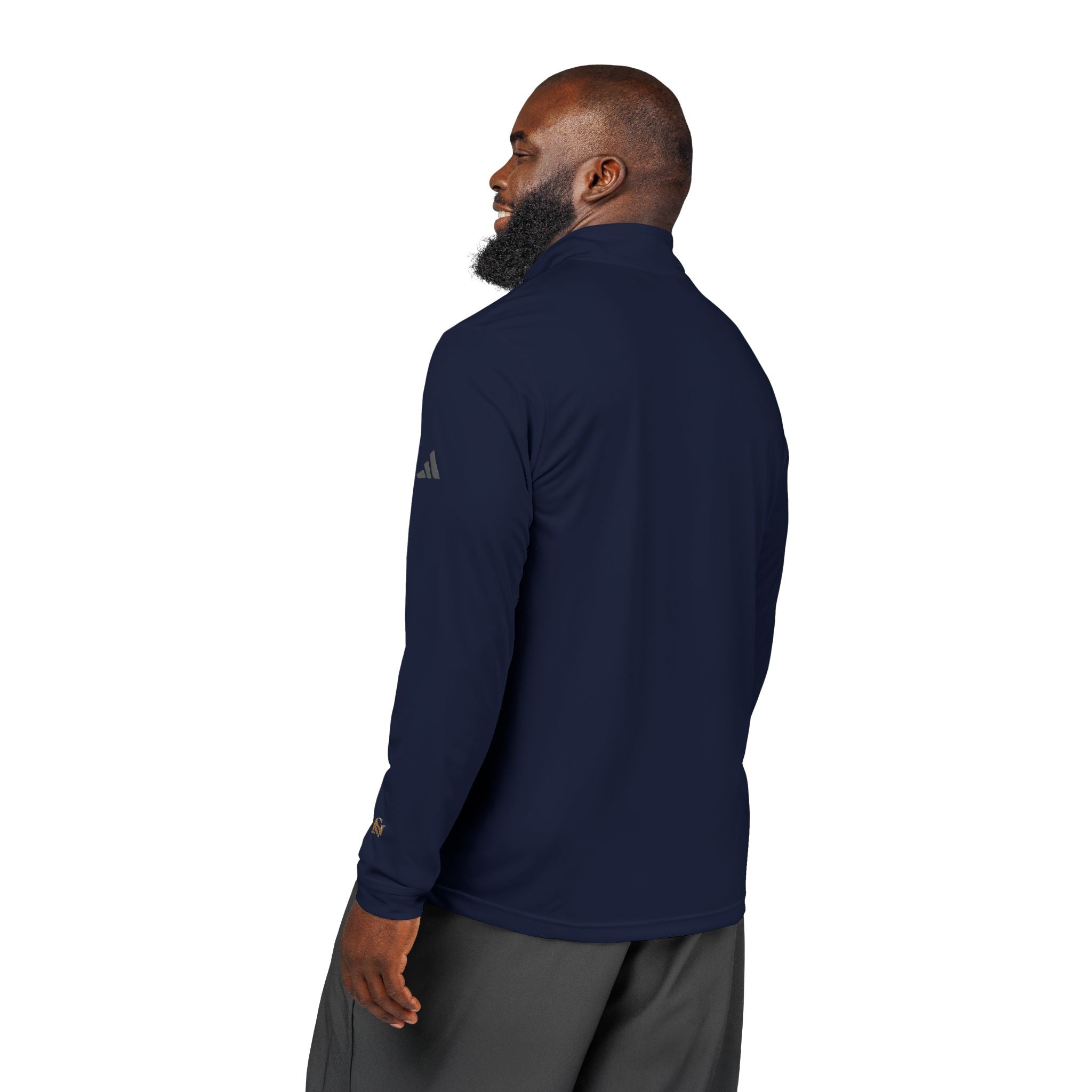 Embroidered Quarter-Zip Pullover — White adidas Performance Top