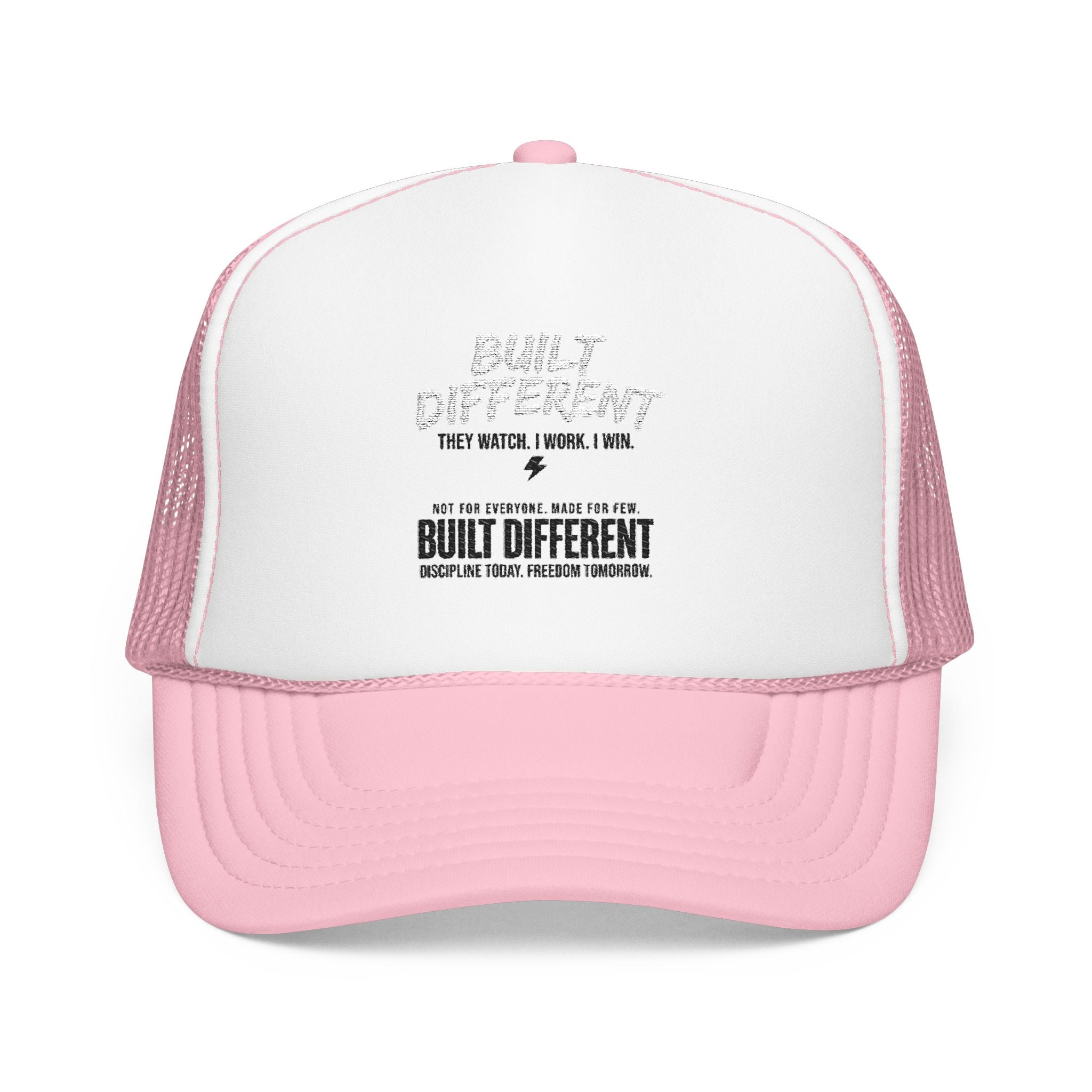 Trucker Hat — "Built Different" Foam Mesh Cap