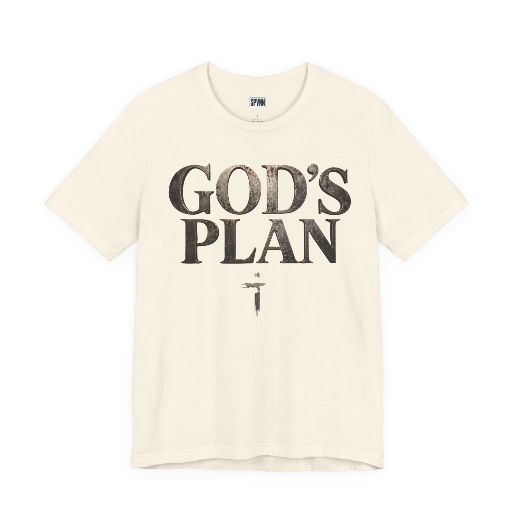 Faith Tee — "God's Plan" Front / "Faith Over Fear" Back Christian Inspirational T-Shirt