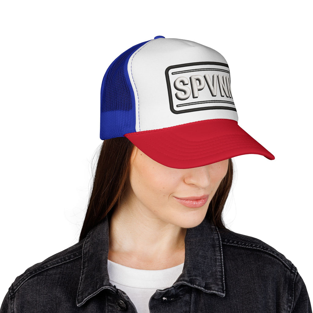 Embroidered 'SN' Monogram Trucker Cap — Classic Mesh Baseball Hat