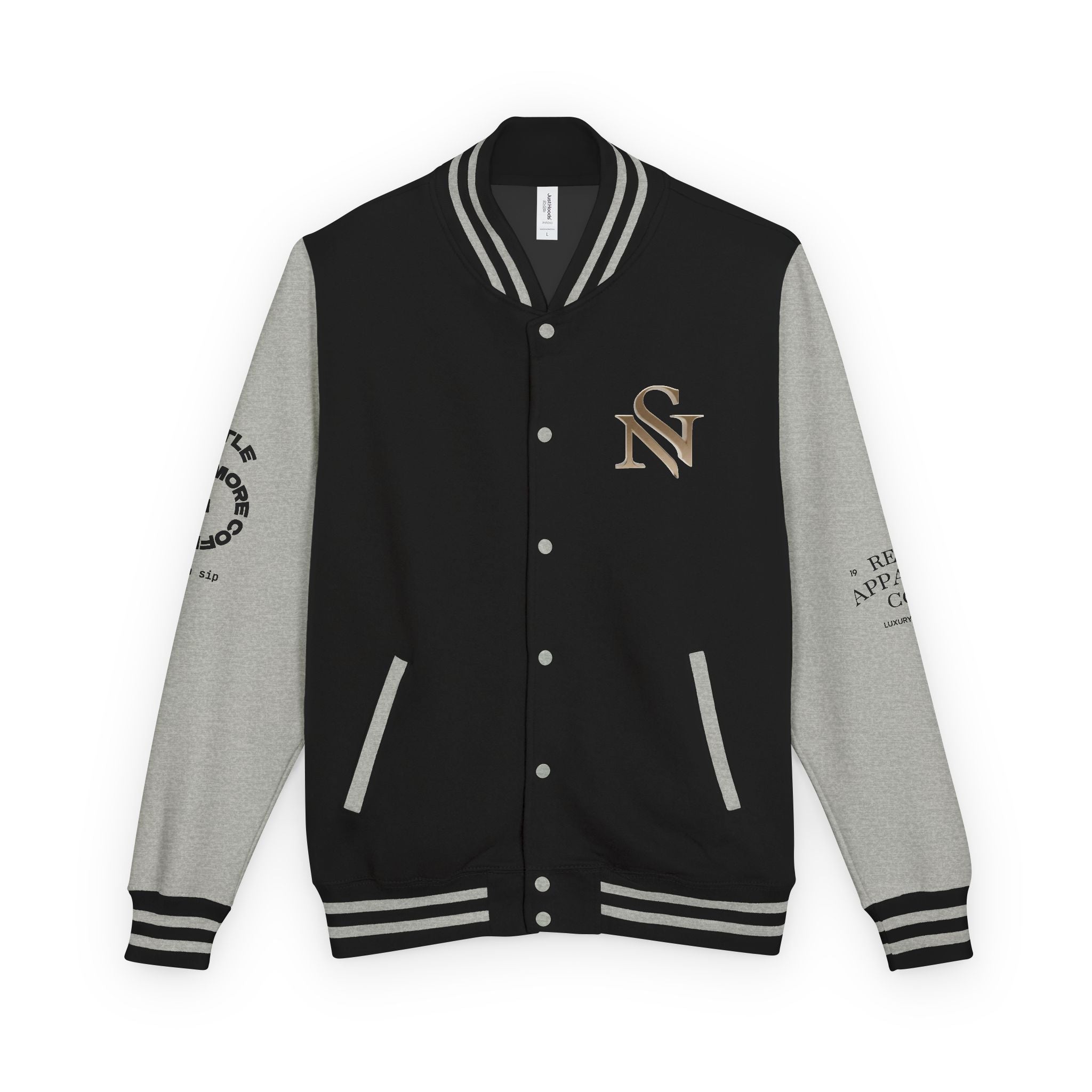 SPVNN Red & White Varsity Letterman Jacket – Embroidered Patch Logo