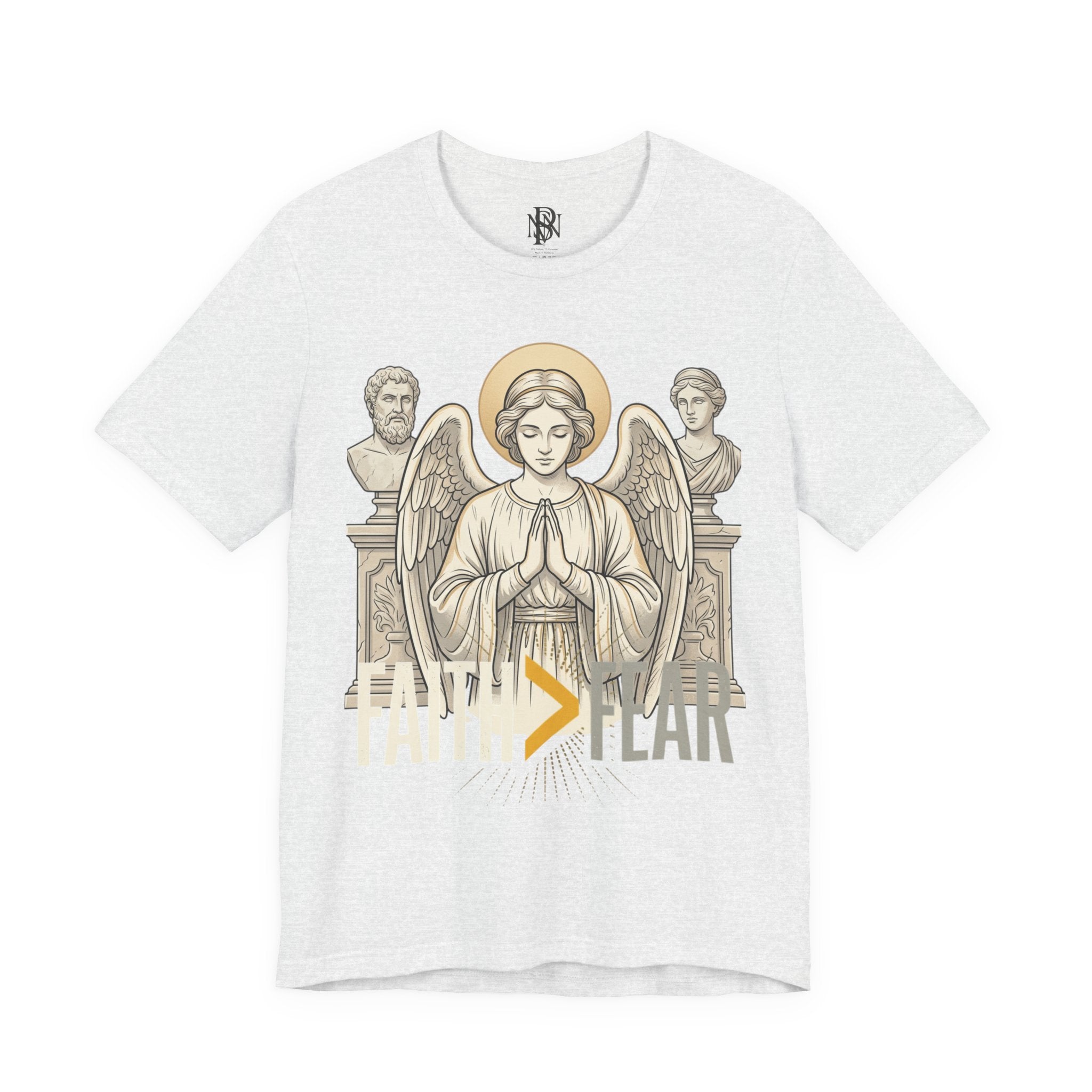 Faith Over Fear Tee — Angel Wings Christian Graphic T-Shirt