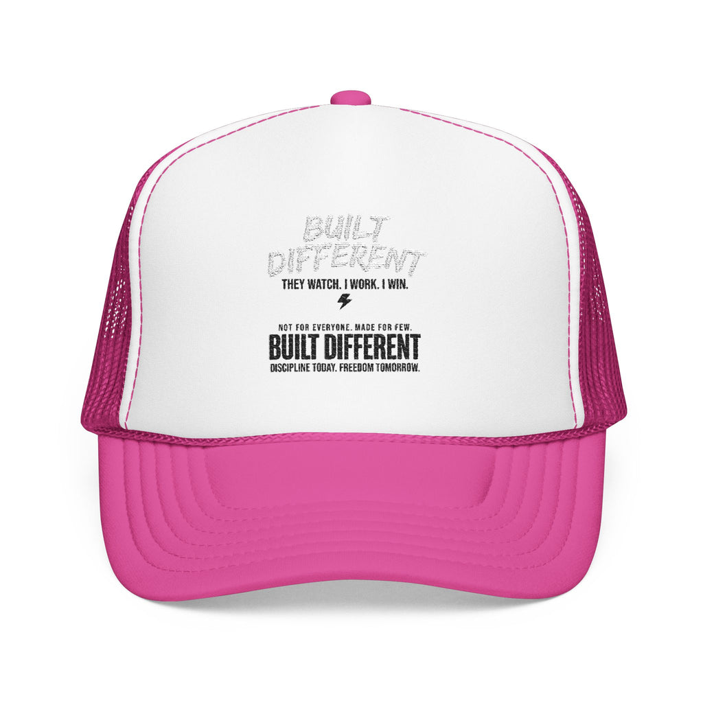 Trucker Hat — "Built Different" Foam Mesh Cap