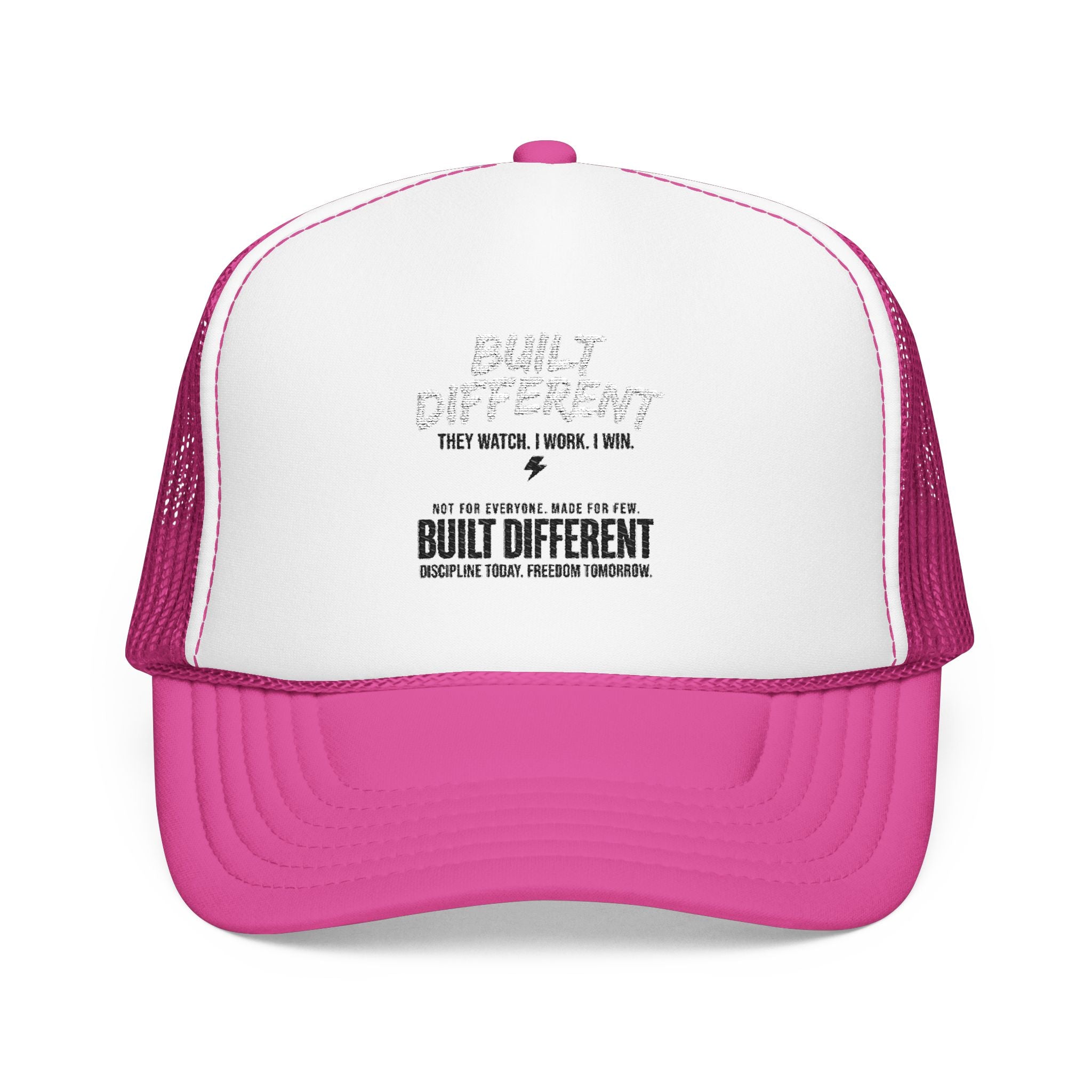 Trucker Hat — "Built Different" Foam Mesh Cap