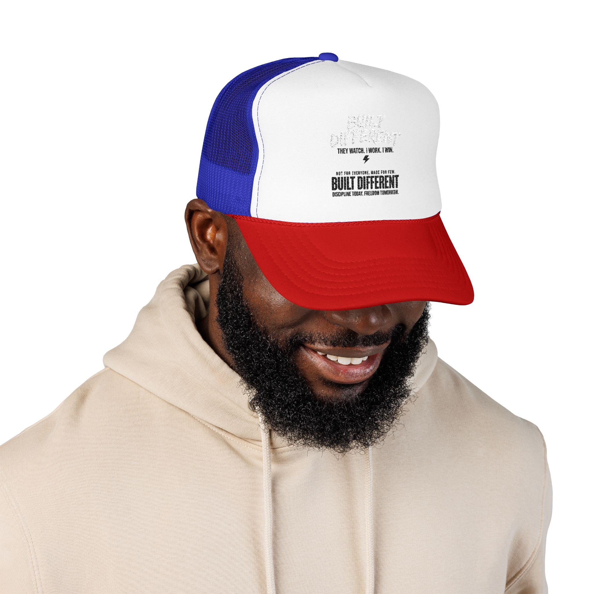 Trucker Hat — "Built Different" Foam Mesh Cap