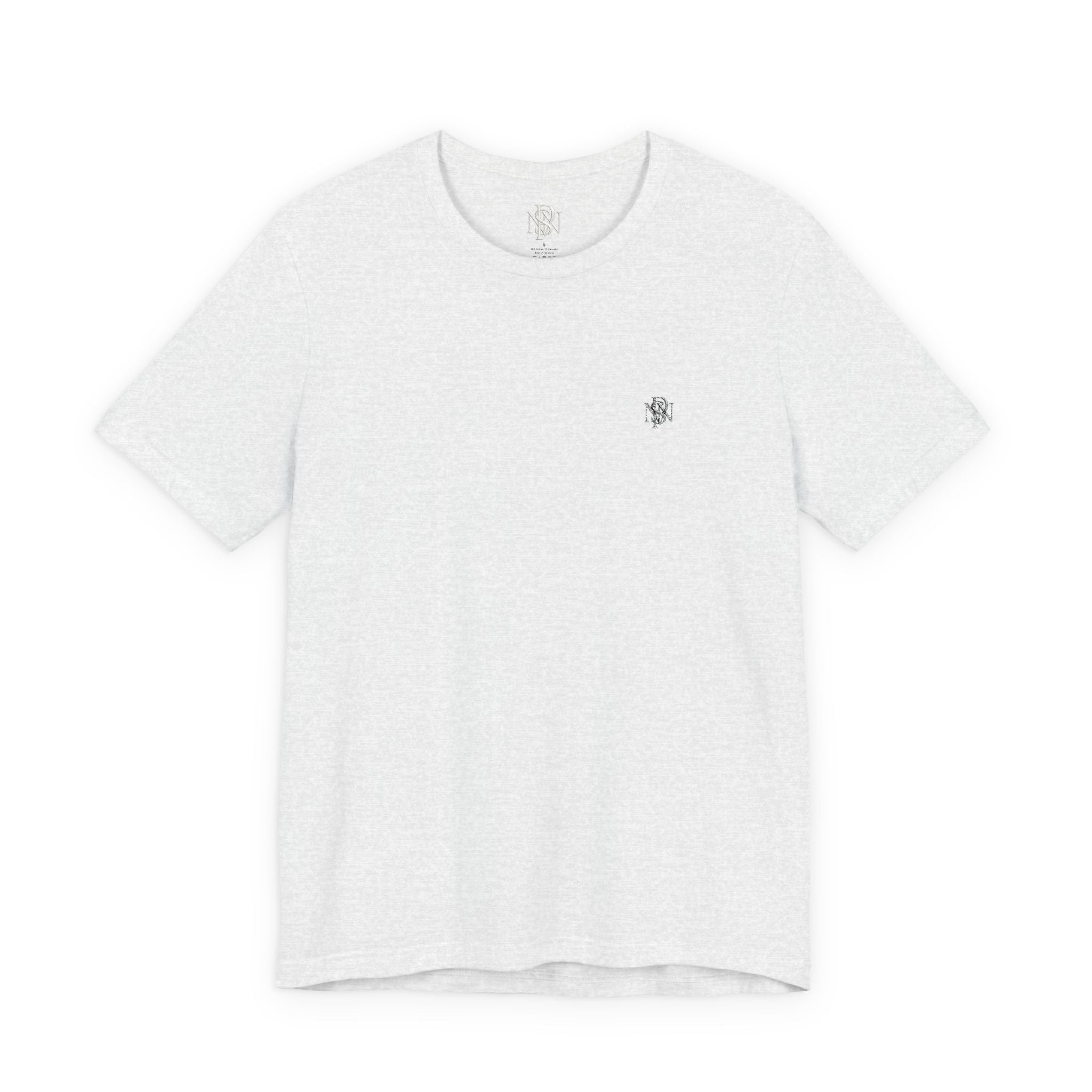T-Shirt — Minimal Tiny Rose Chest Graphic, Casual Everyday Tee