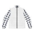 Men's Puffer Jacket — White Logo Print Sleeves (SPVNN)