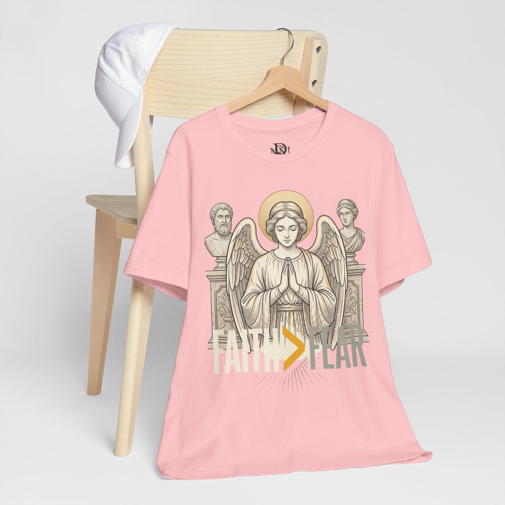 Faith Over Fear Tee — Angel Wings Christian Graphic T-Shirt