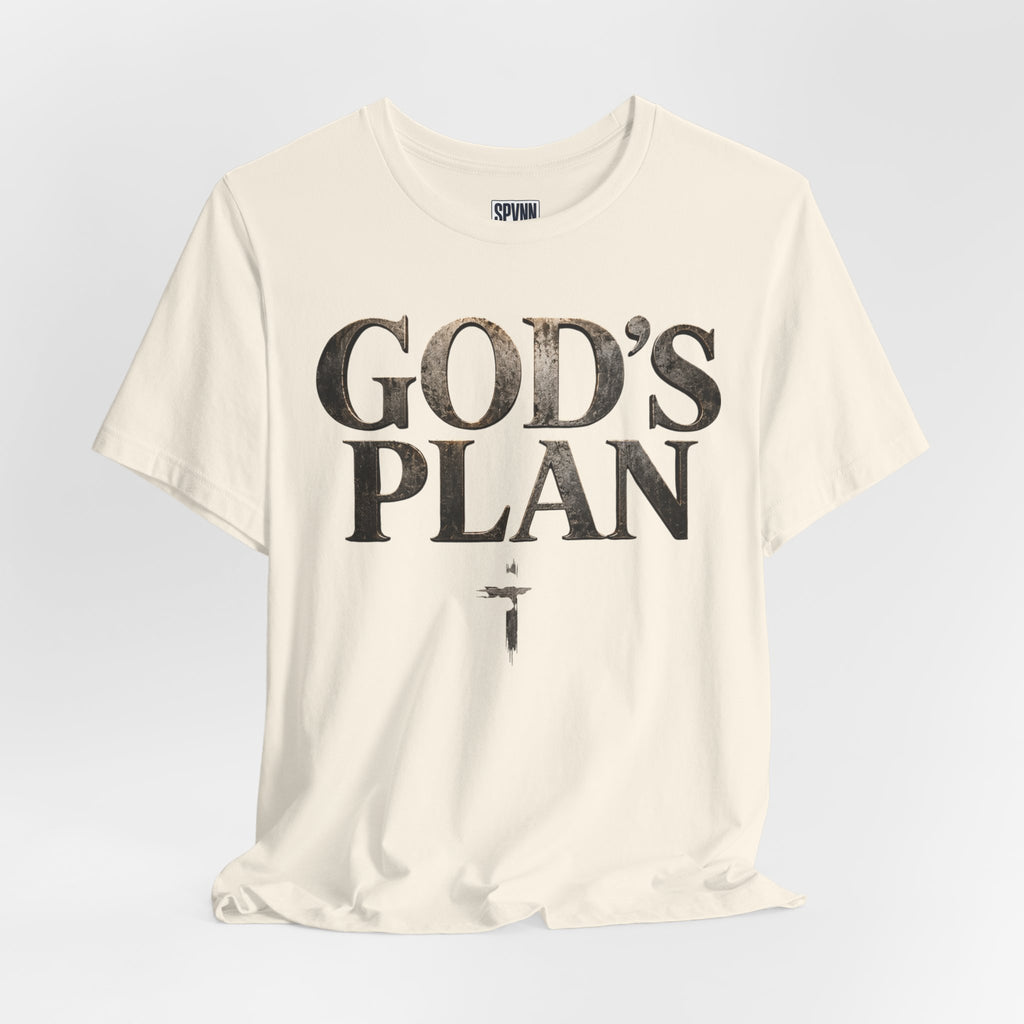 Faith Tee — "God's Plan" Front / "Faith Over Fear" Back Christian Inspirational T-Shirt