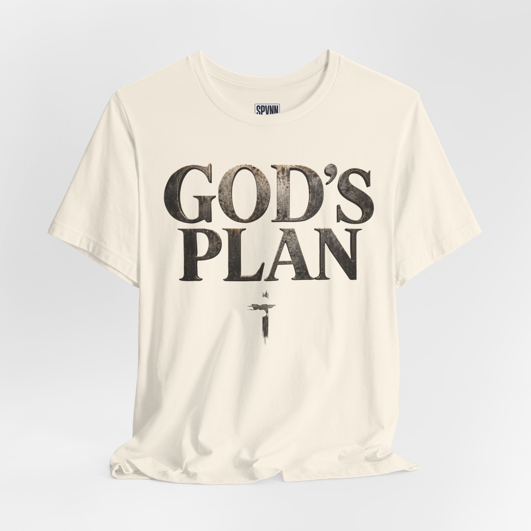 Faith Tee — "God's Plan" Front / "Faith Over Fear" Back Christian Inspirational T-Shirt