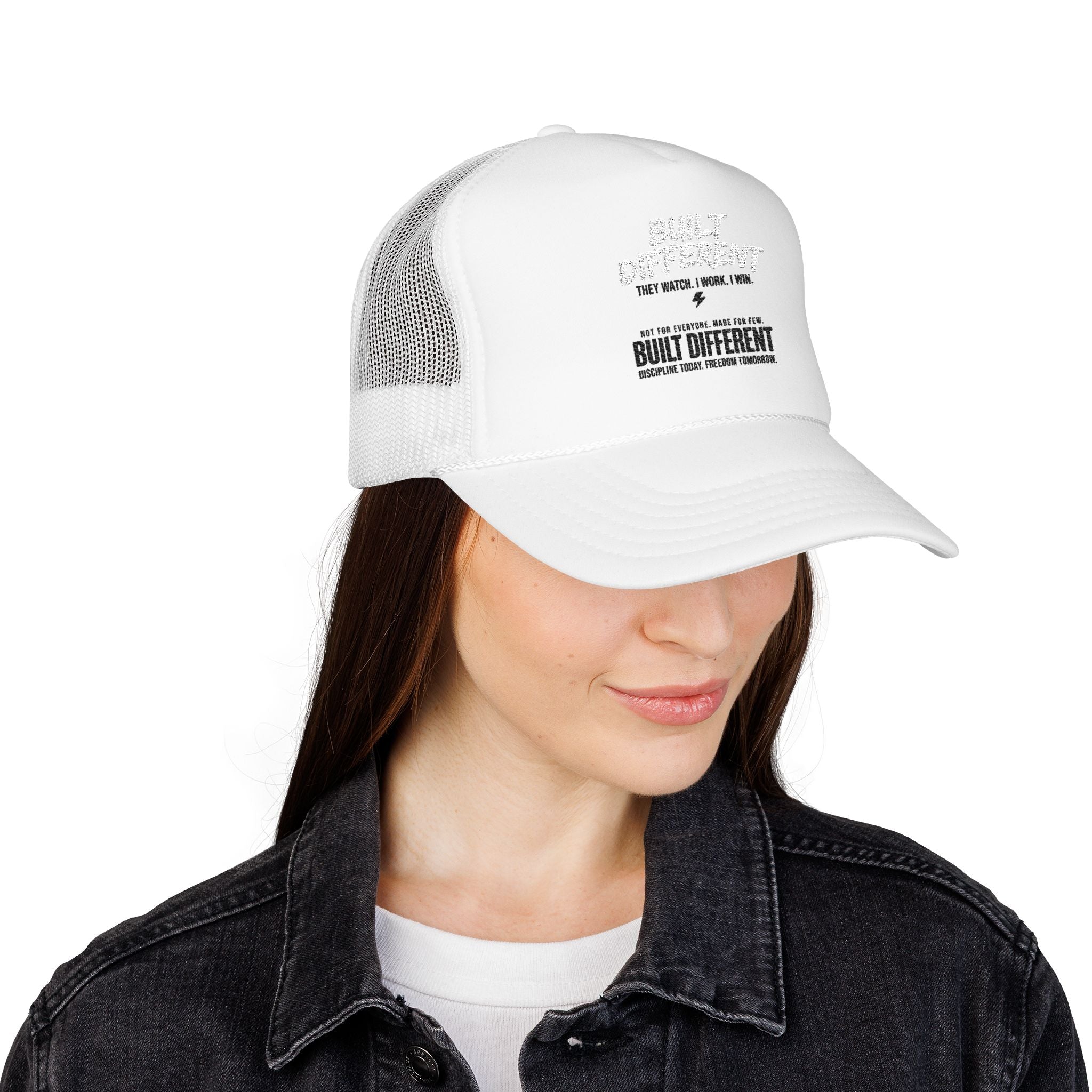 Trucker Hat — "Built Different" Foam Mesh Cap