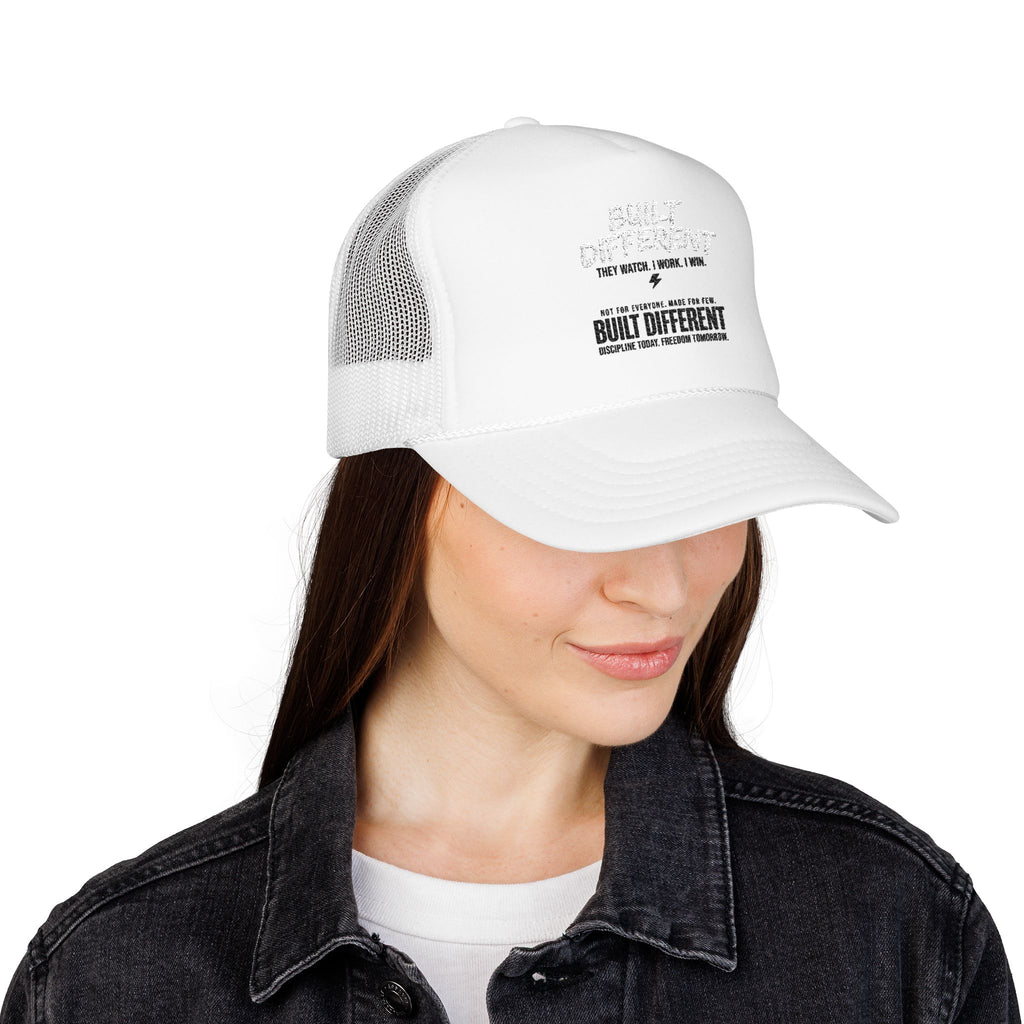 Trucker Hat — "Built Different" Foam Mesh Cap