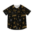 Built Different Baseball Jersey — Black & Gold All-Over Print