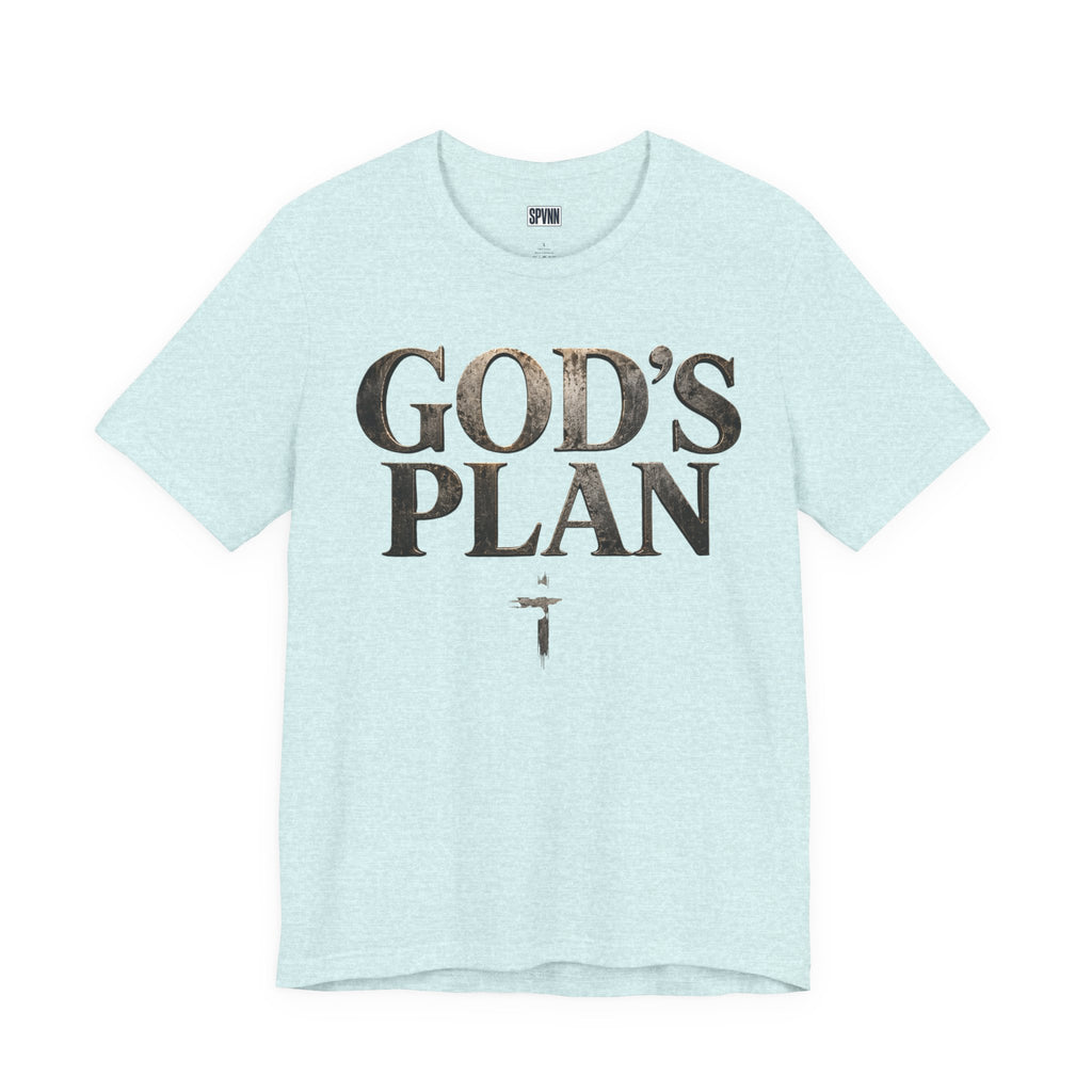 Faith Tee — "God's Plan" Front / "Faith Over Fear" Back Christian Inspirational T-Shirt