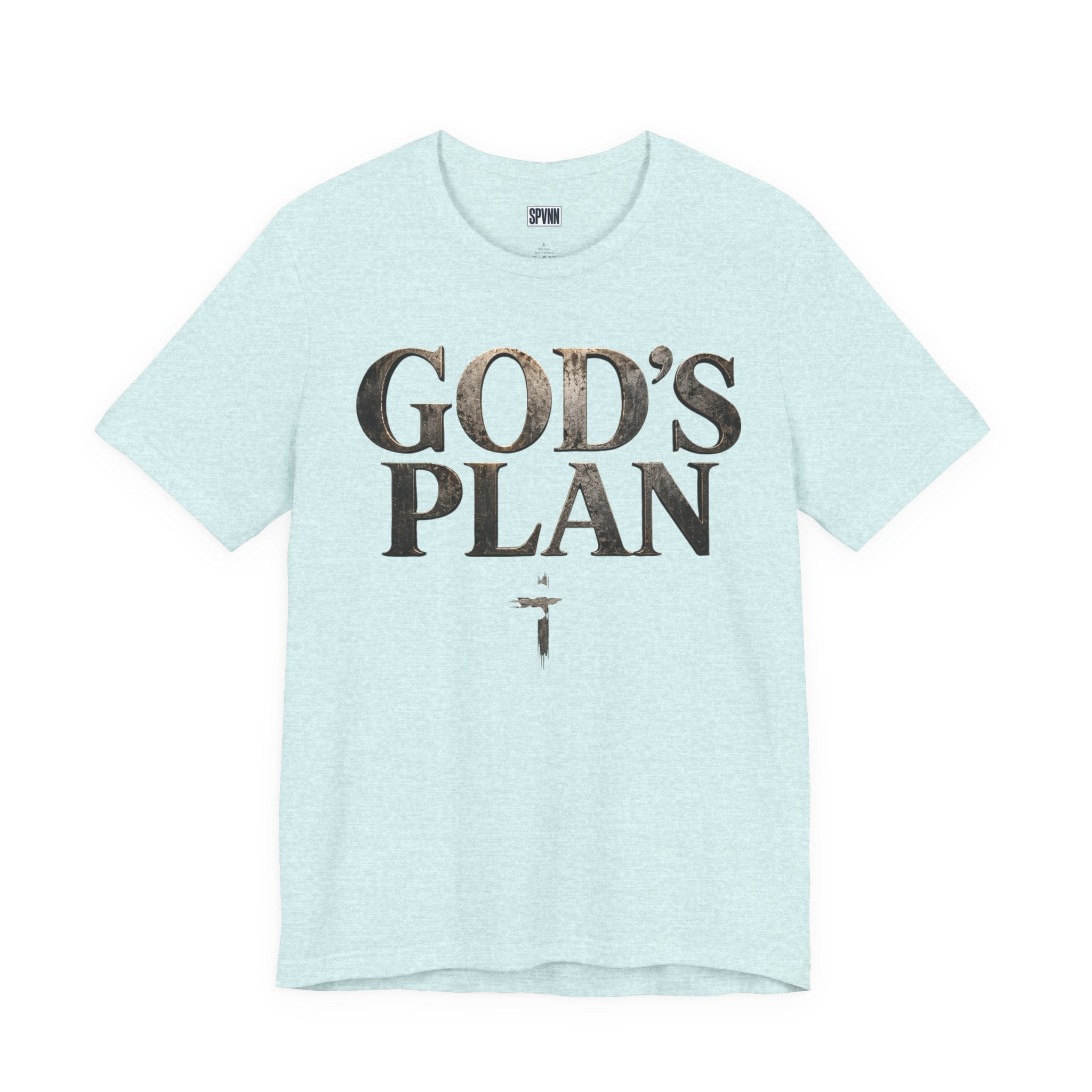 Faith Tee — "God's Plan" Front / "Faith Over Fear" Back Christian Inspirational T-Shirt