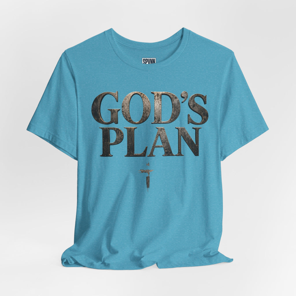 Faith Tee — "God's Plan" Front / "Faith Over Fear" Back Christian Inspirational T-Shirt