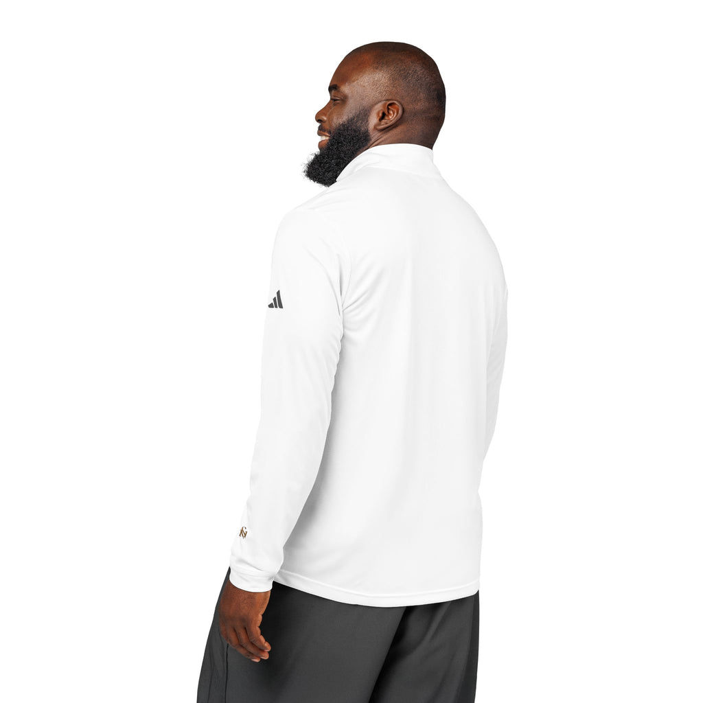 Embroidered Quarter-Zip Pullover — White adidas Performance Top