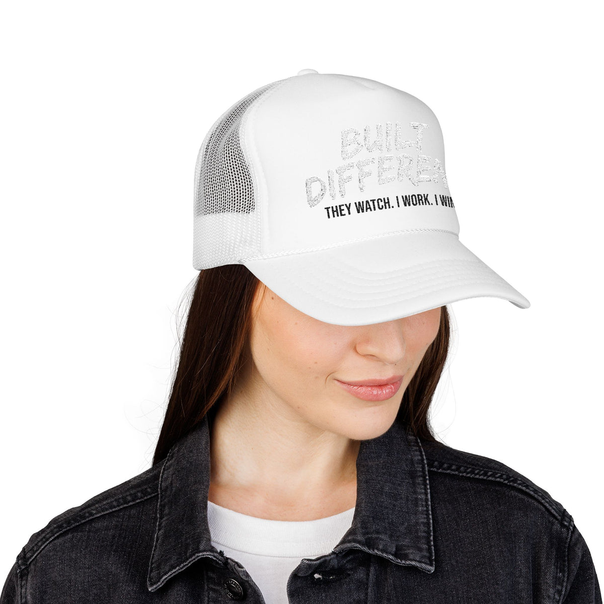 Trucker Hat — "Built Different" Foam Mesh Cap