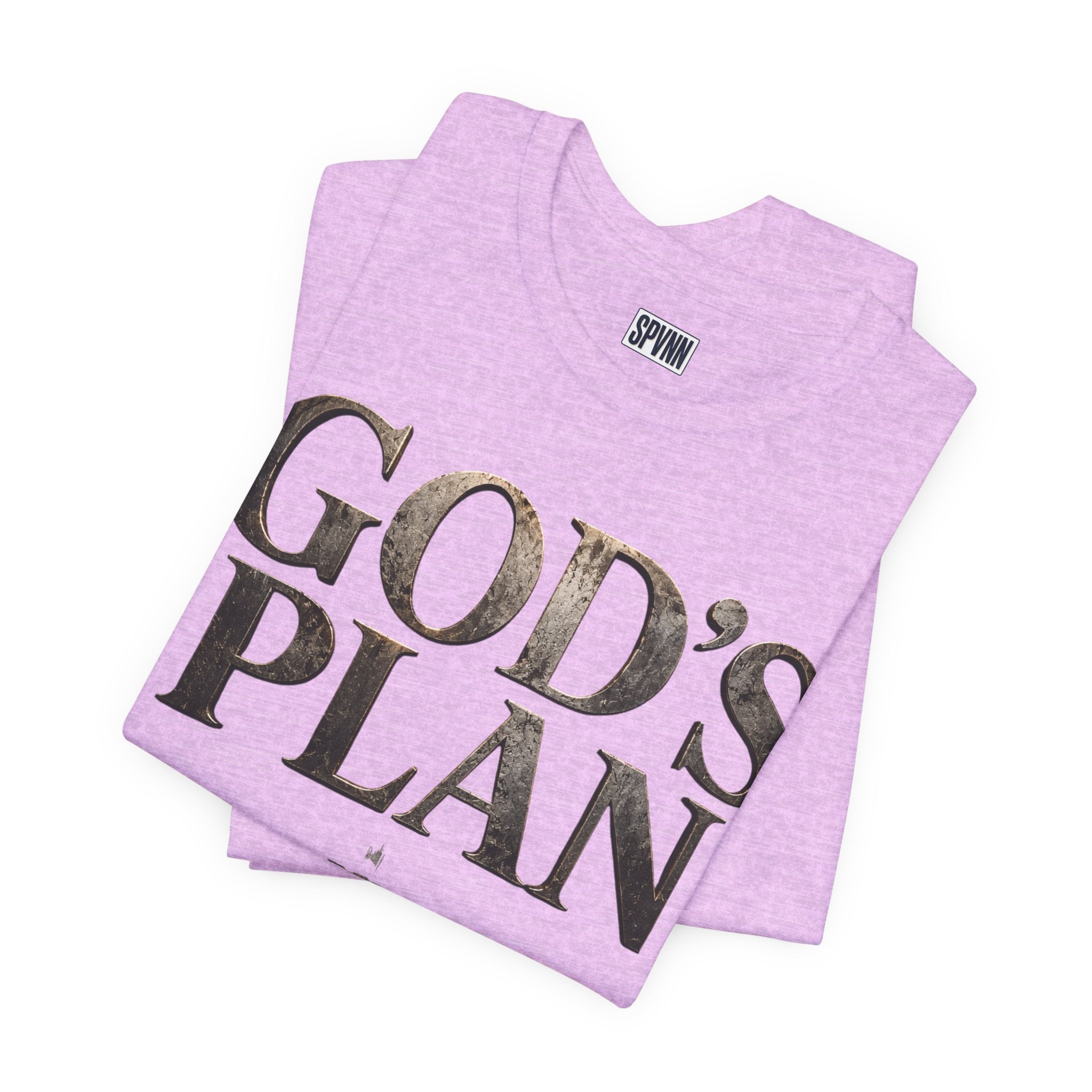 Faith Tee — "God's Plan" Front / "Faith Over Fear" Back Christian Inspirational T-Shirt