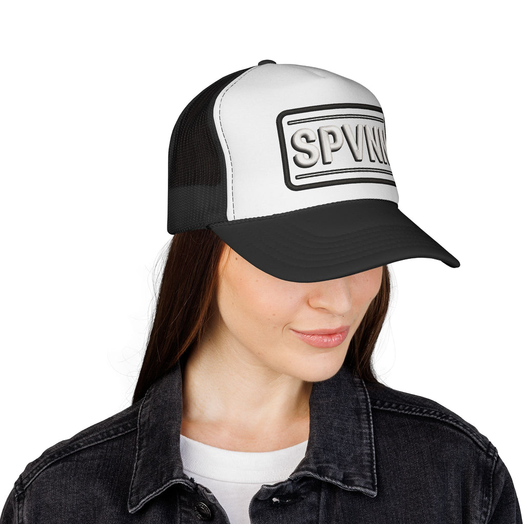 Embroidered 'SN' Monogram Trucker Cap — Classic Mesh Baseball Hat