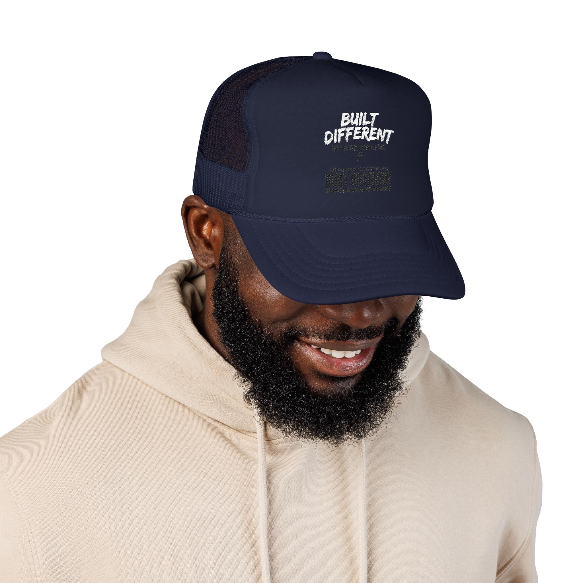 Trucker Hat — "Built Different" Foam Mesh Cap