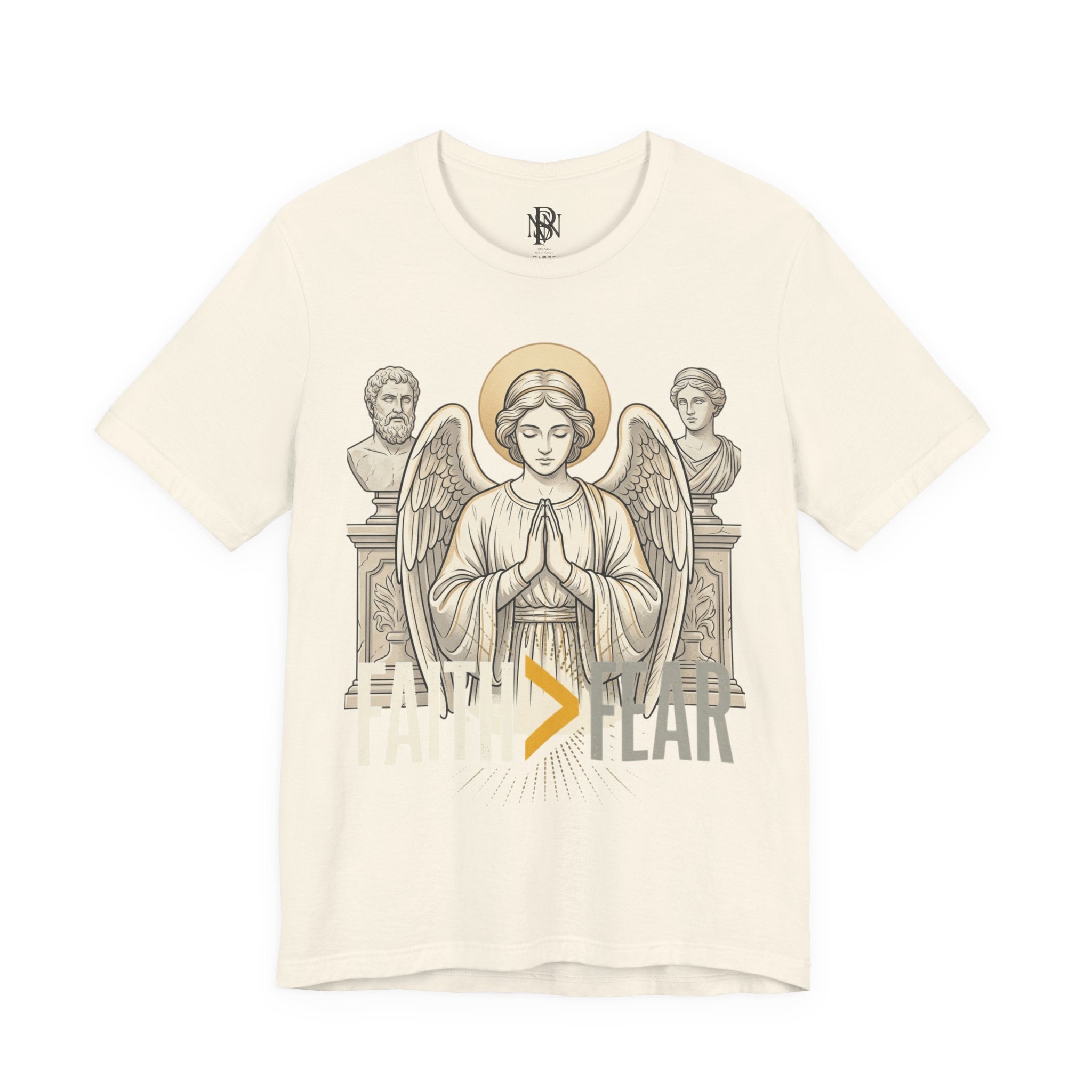Faith Over Fear Tee — Angel Wings Christian Graphic T-Shirt