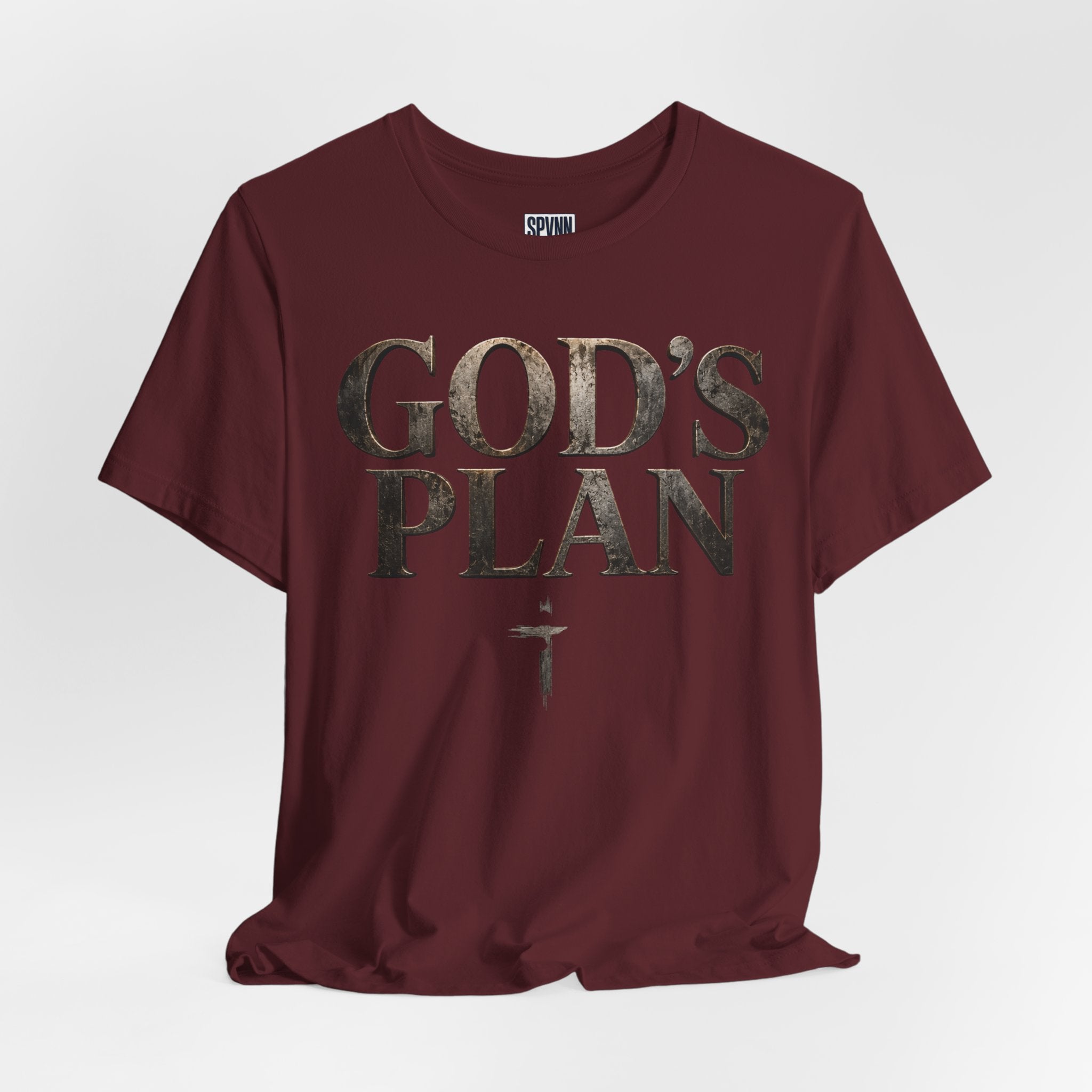 Faith Tee — "God's Plan" Front / "Faith Over Fear" Back Christian Inspirational T-Shirt