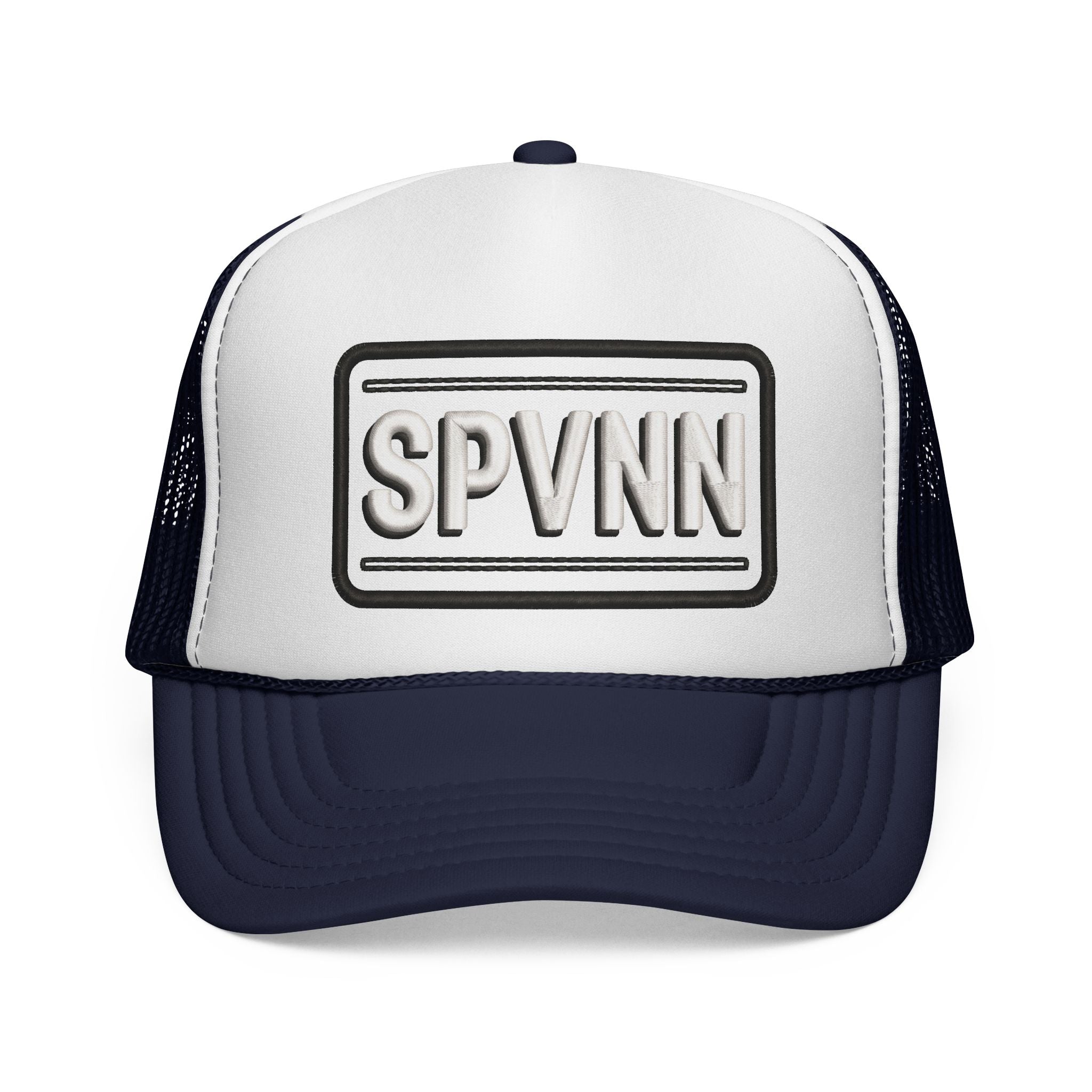 Embroidered 'SN' Monogram Trucker Cap — Classic Mesh Baseball Hat
