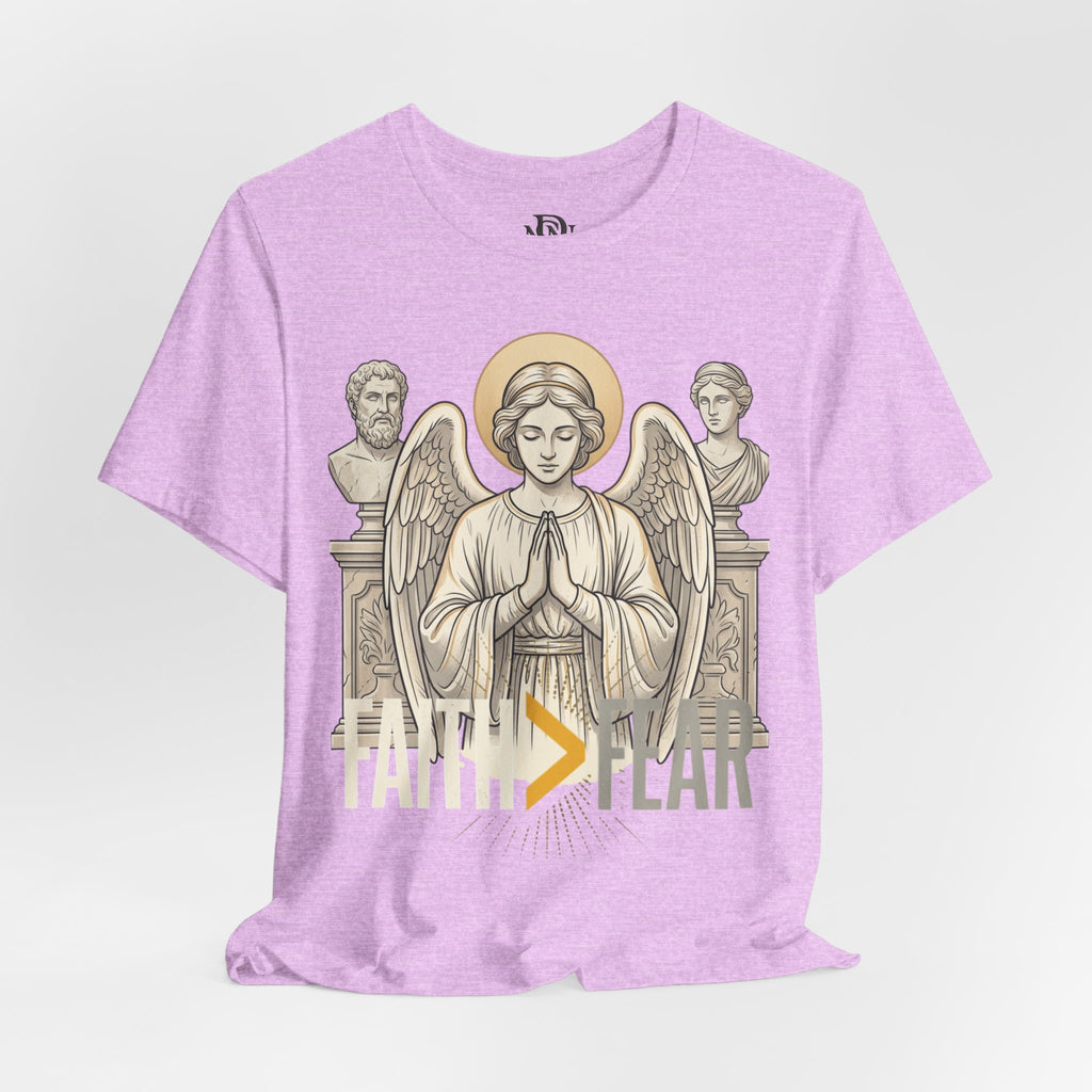 Faith Over Fear Tee — Angel Wings Christian Graphic T-Shirt