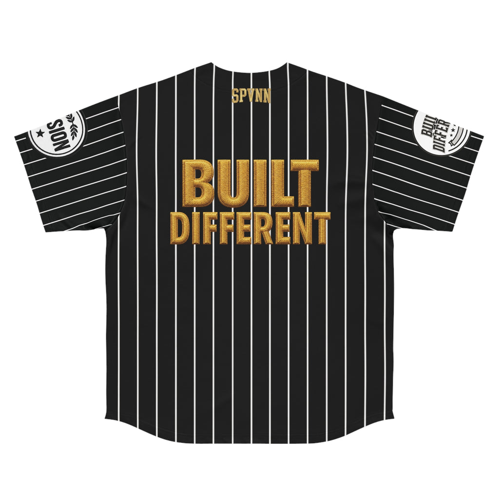 SPVNN Built Different 24 Baseball Jersey – Black Pinstripe – Men's S–2XL