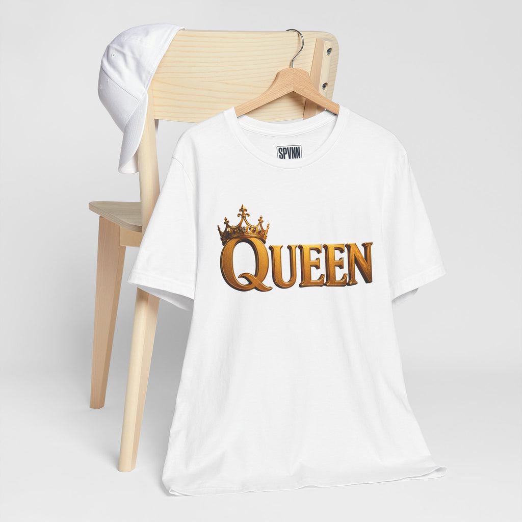Queen Crown T-Shirt — Gold Royalty Graphic Tee