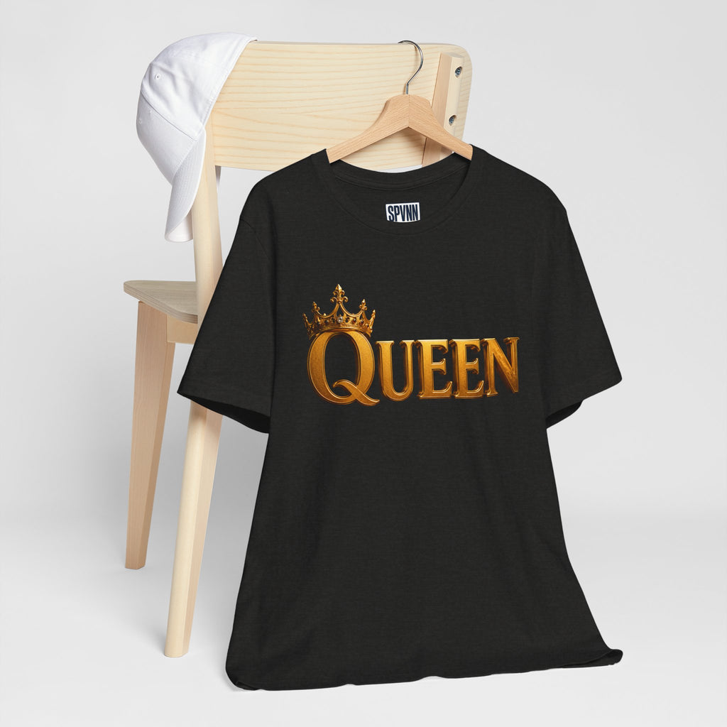 Queen Crown T-Shirt — Gold Royalty Graphic Tee