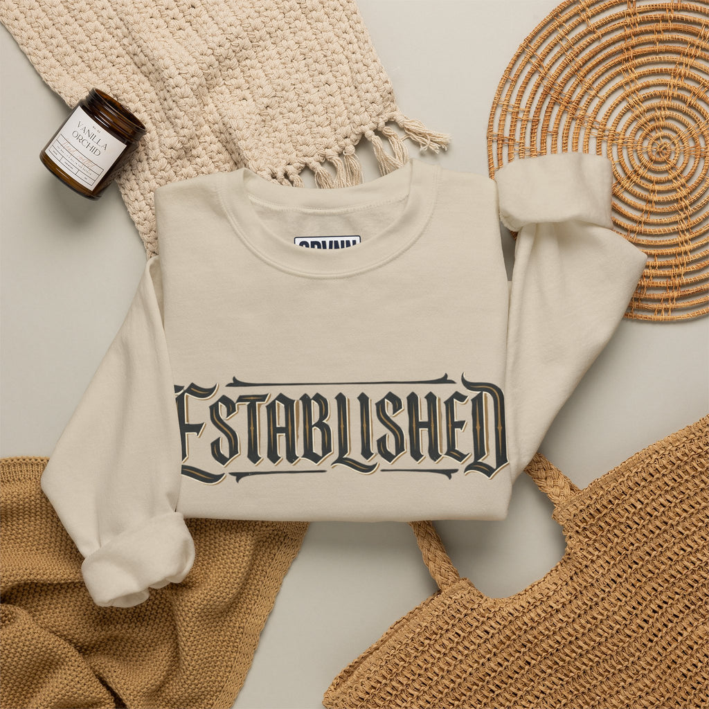 Established Gothic Crewneck Sweatshirt — Vintage Metal Band Style