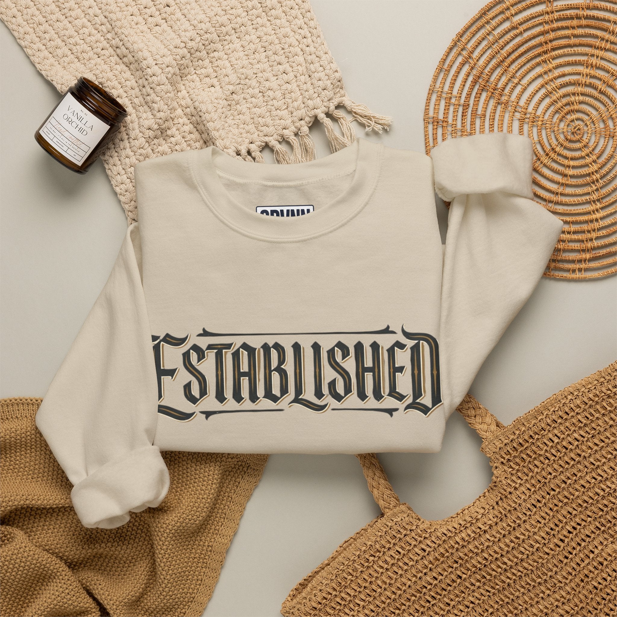 Established Gothic Crewneck Sweatshirt — Vintage Metal Band Style