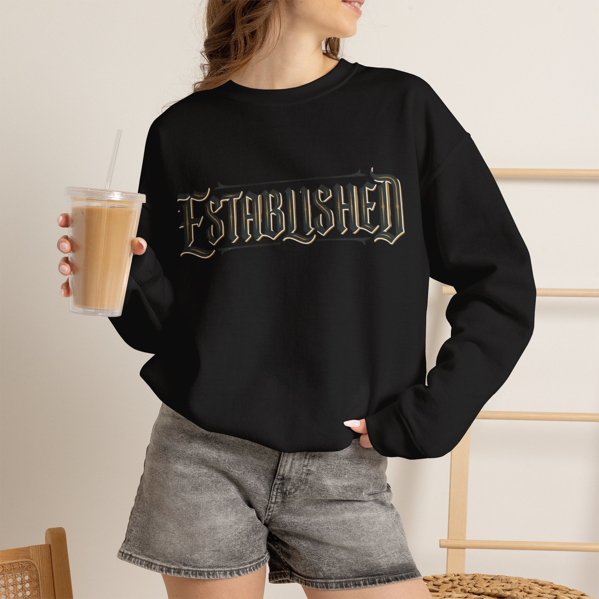 SPVNN Established Gothic Crewneck Sweatshirt – Vintage Metal Band Style – Men's S–4XL