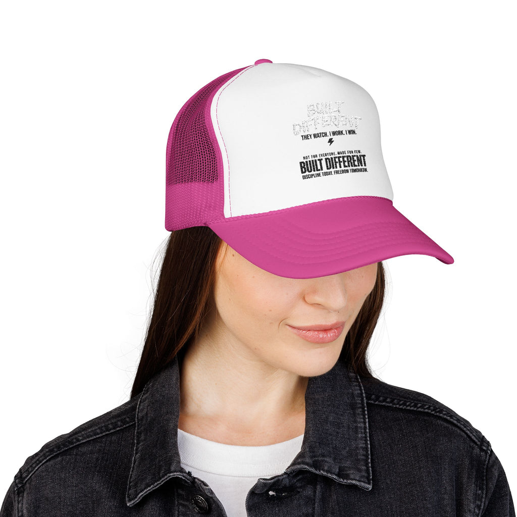 Trucker Hat — "Built Different" Foam Mesh Cap