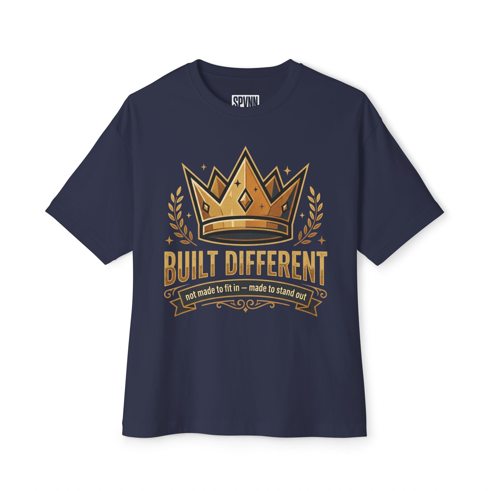 SPVNN Built Different Oversized Tee — Crown & Money Graphic