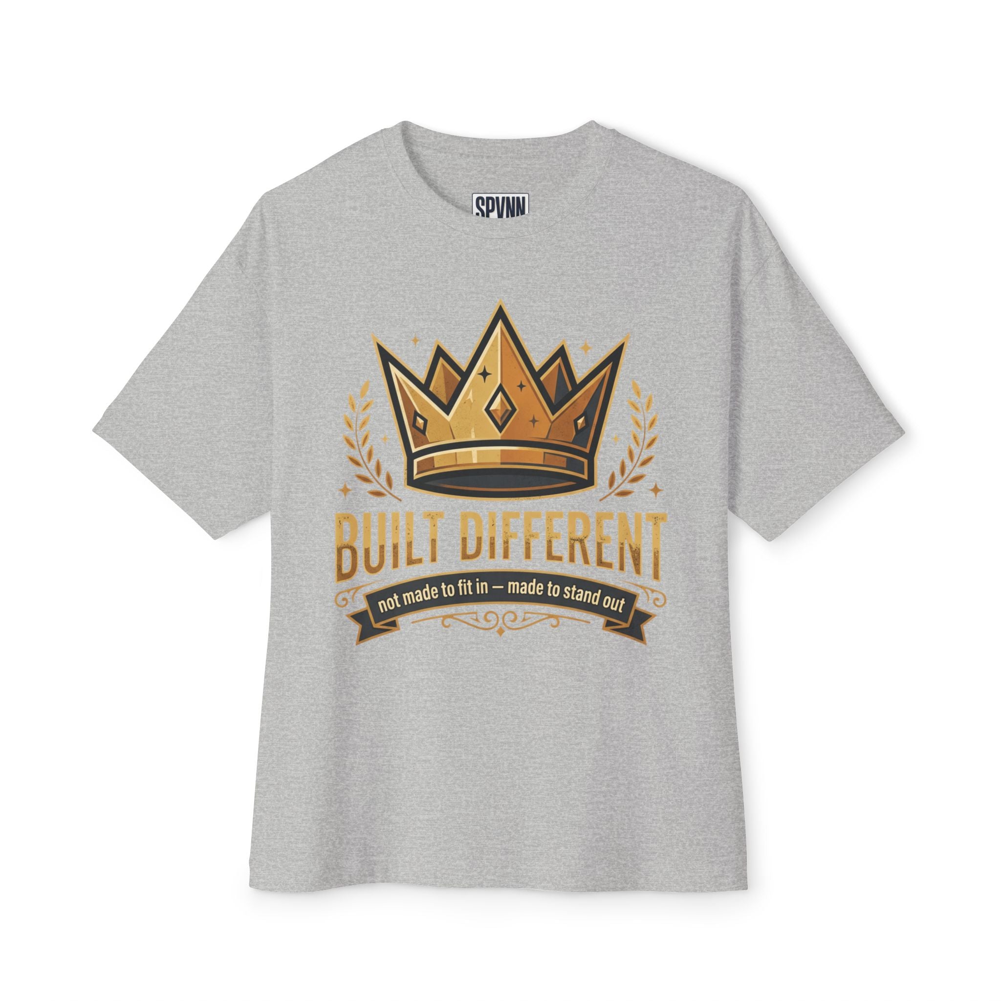 SPVNN Built Different Oversized Tee — Crown & Money Graphic