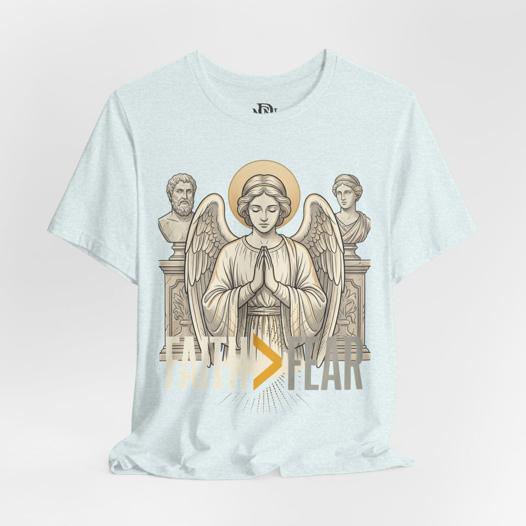 Faith Over Fear Tee — Angel Wings Christian Graphic T-Shirt