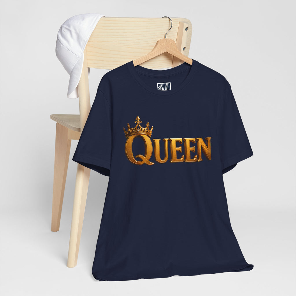 Queen Crown T-Shirt — Gold Royalty Graphic Tee