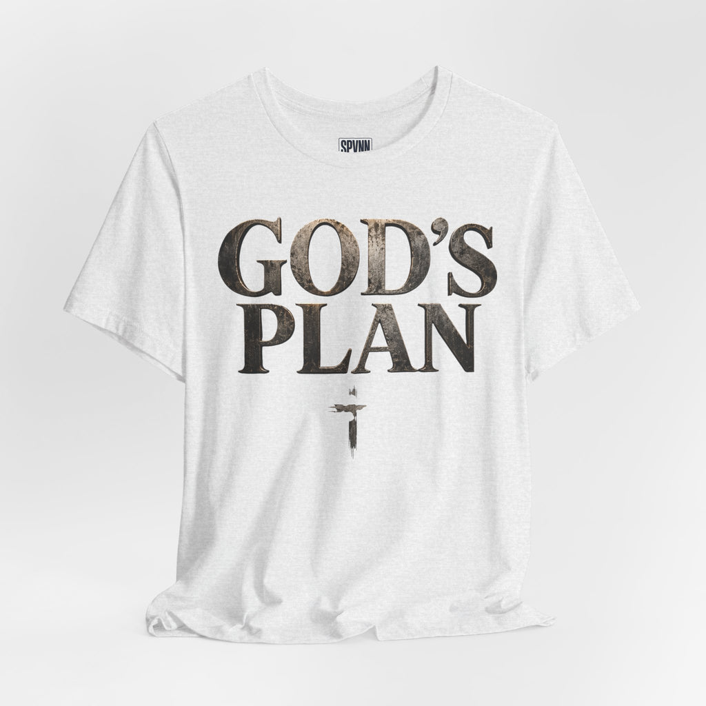 Faith Tee — "God's Plan" Front / "Faith Over Fear" Back Christian Inspirational T-Shirt