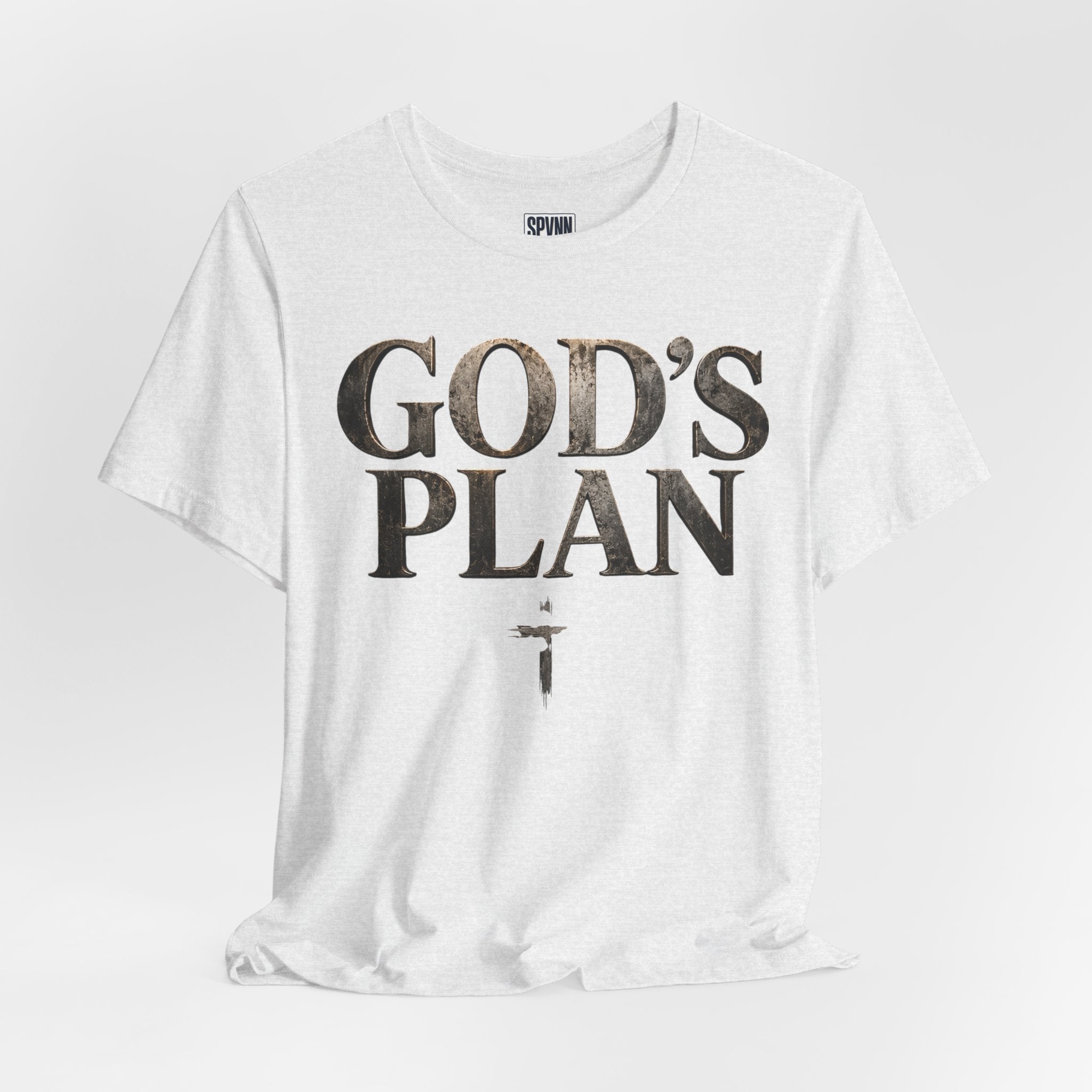 Faith Tee — "God's Plan" Front / "Faith Over Fear" Back Christian Inspirational T-Shirt