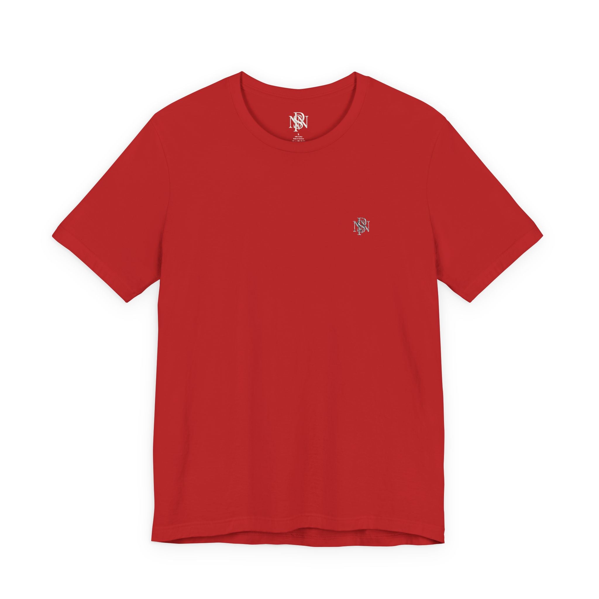 T-Shirt — Minimal Tiny Rose Chest Graphic, Casual Everyday Tee
