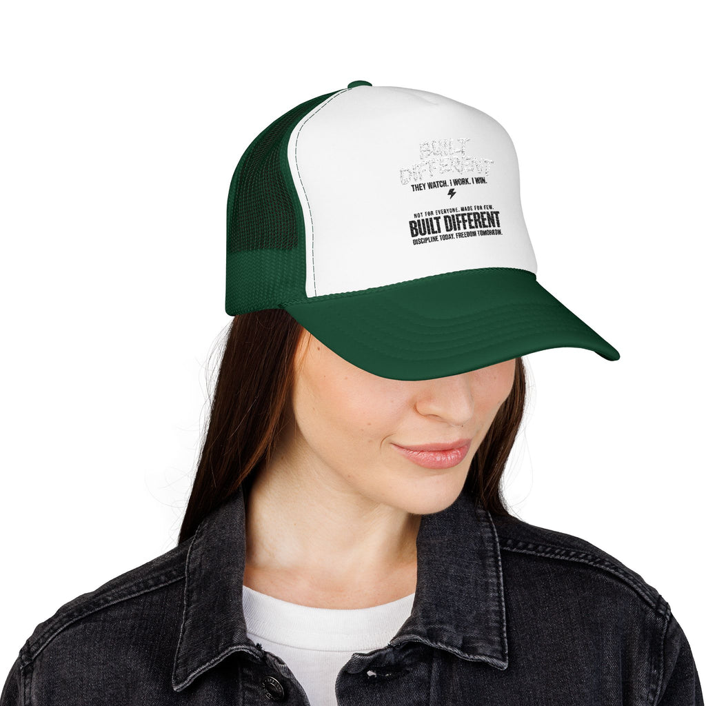 Trucker Hat — "Built Different" Foam Mesh Cap