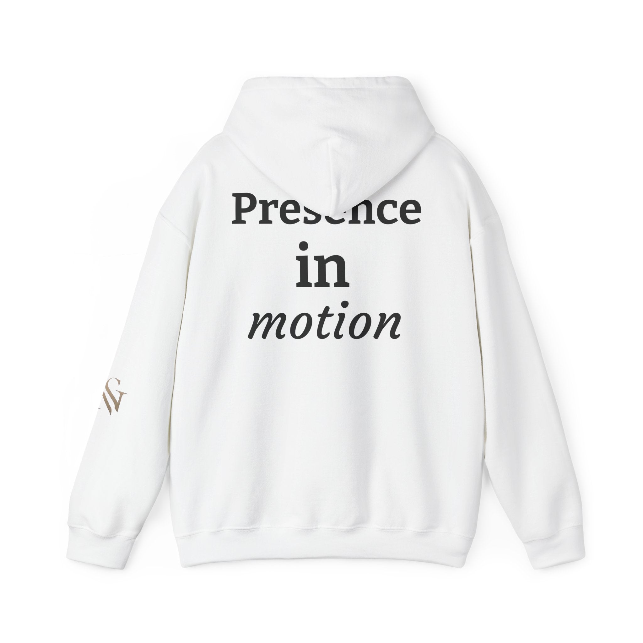 Presence in Motion Hoodie - Minimal Monogram Pullover