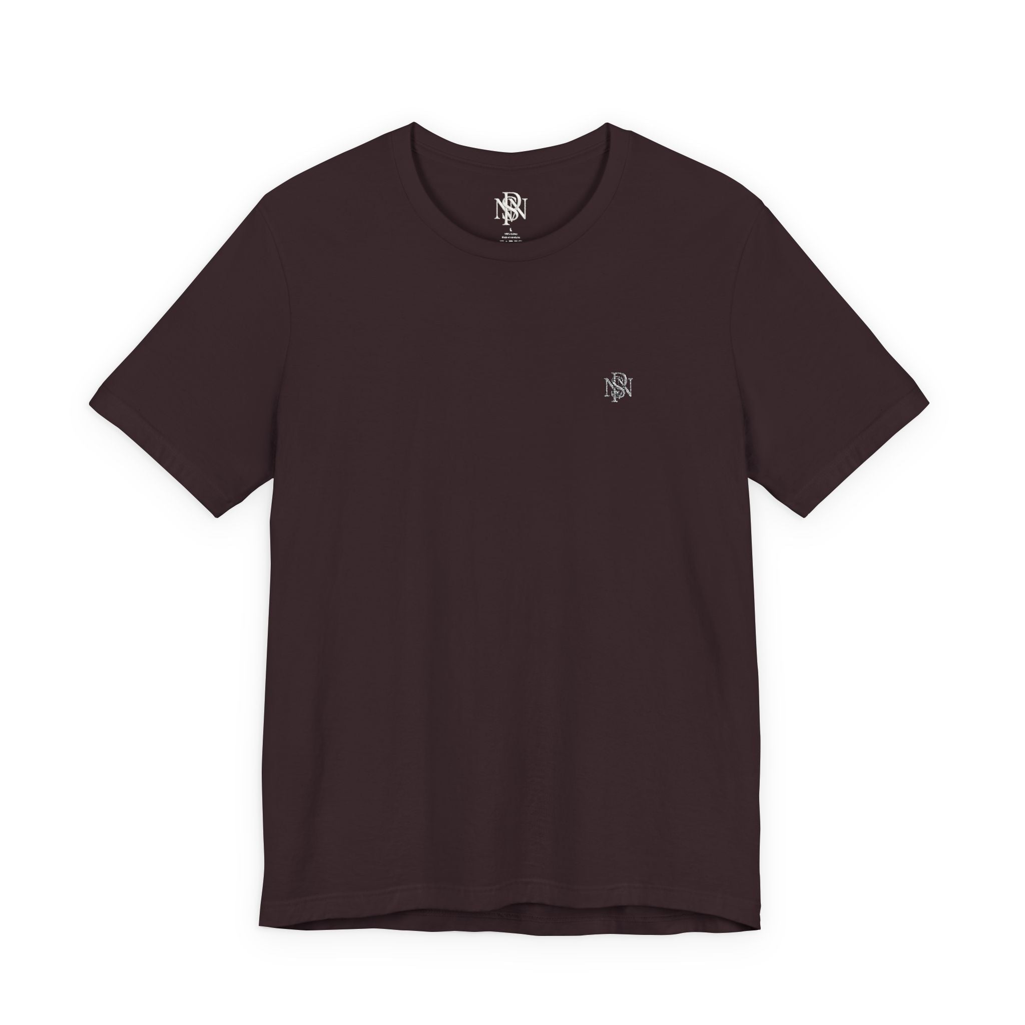 T-Shirt — Minimal Tiny Rose Chest Graphic, Casual Everyday Tee