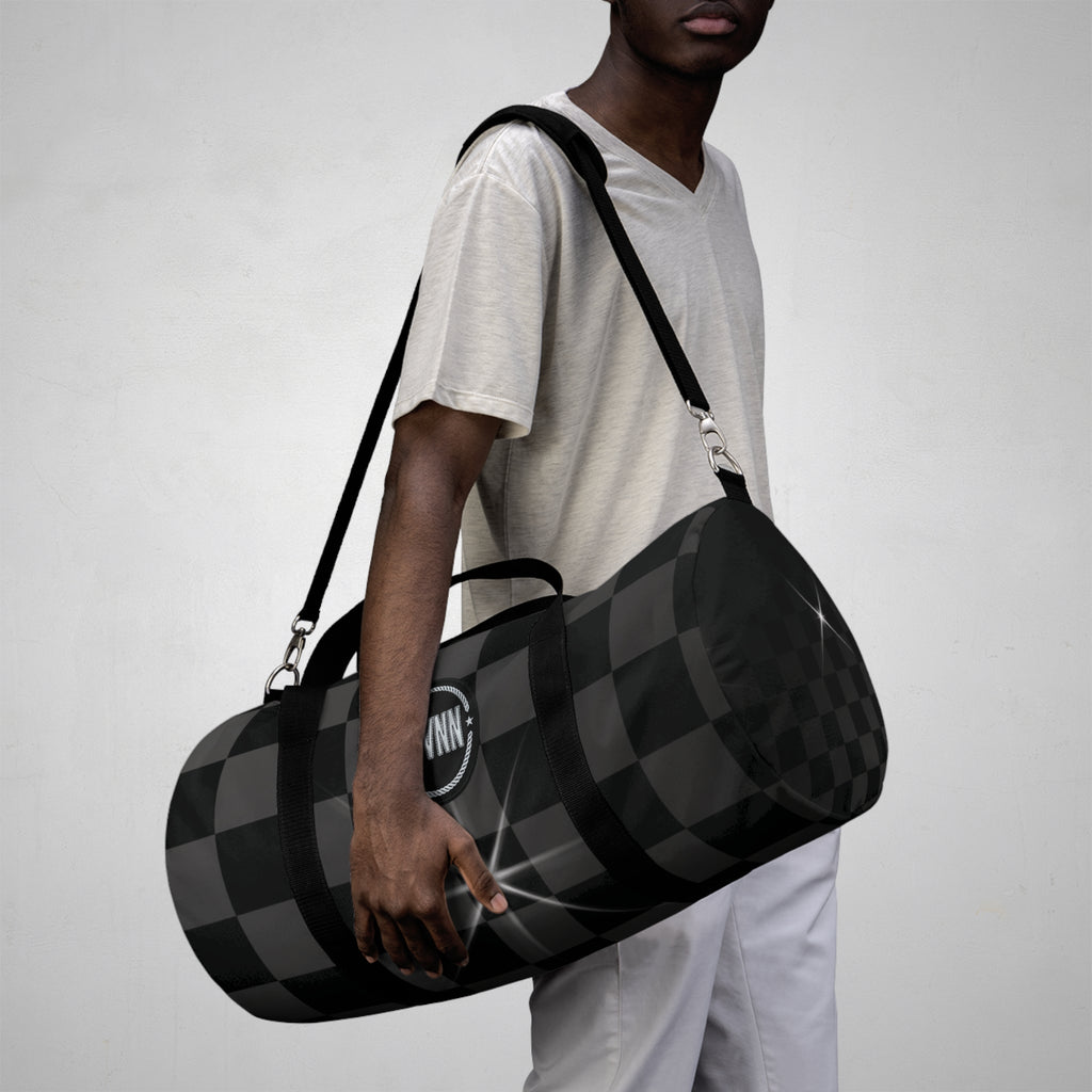 Black Checkerboard Duffel Bag